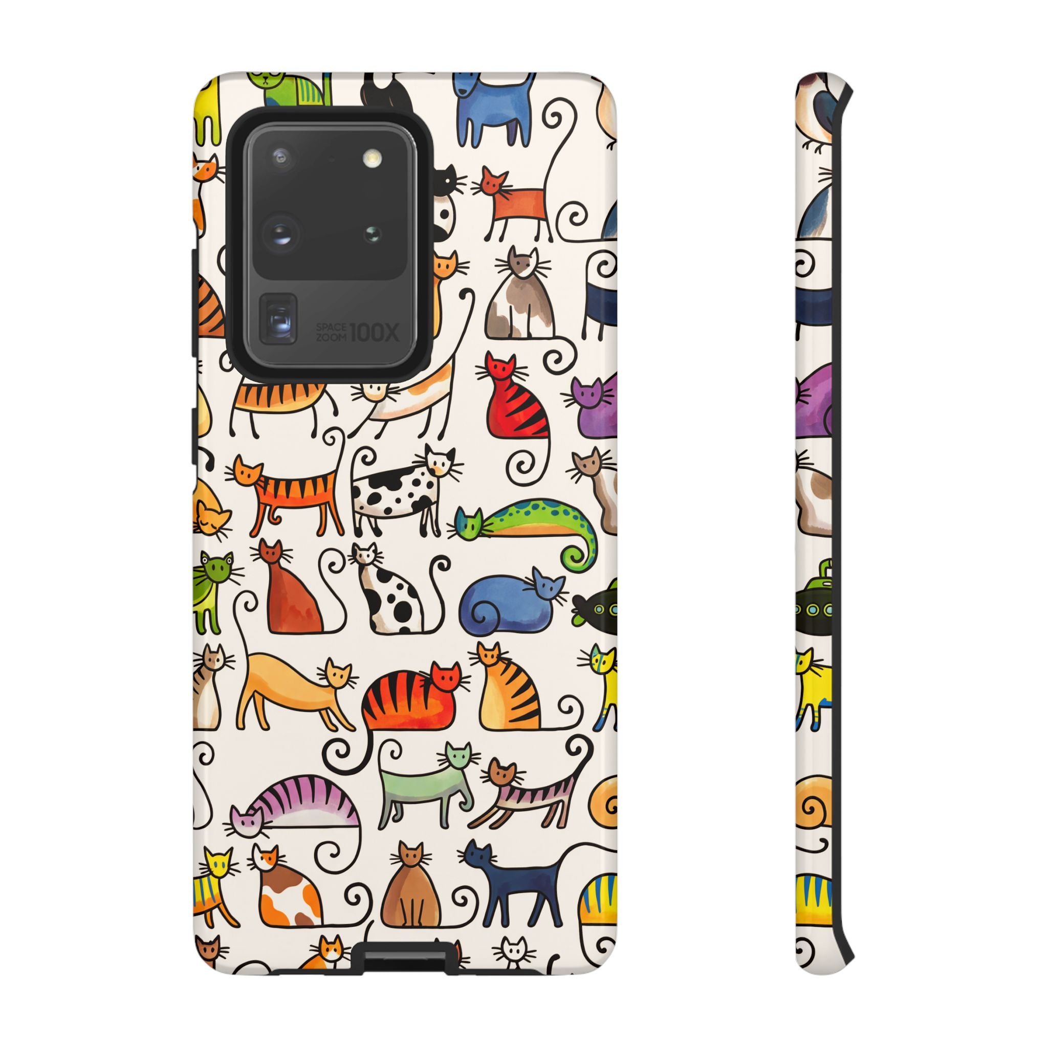 Cat Pattern Tough Samsung Galaxy Case | Colourful Cartoon Cats