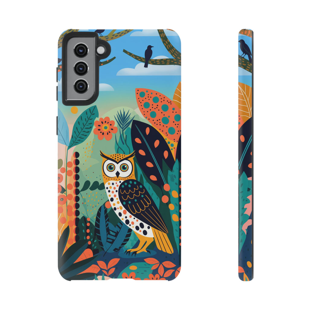 Botanical Forest Colourful Owl Samsung Galaxy Phone Case