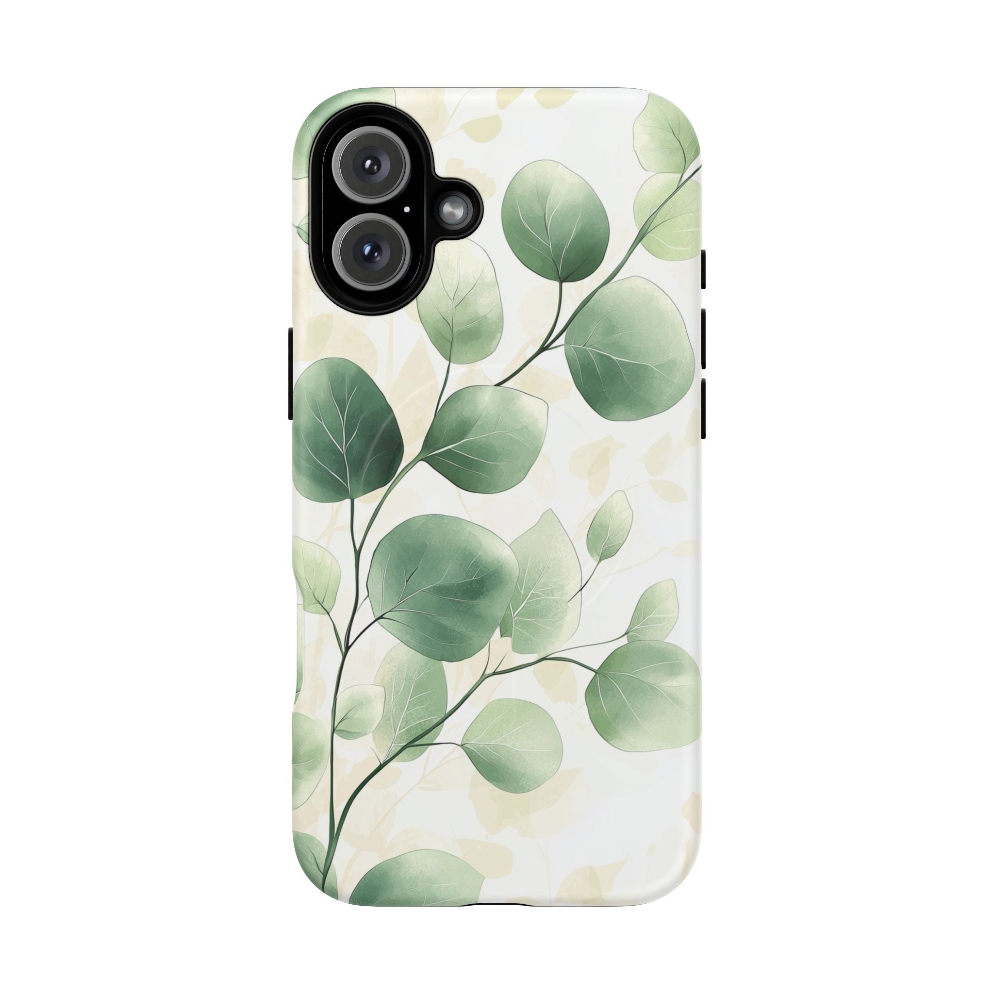 Botanical Eucalyptus Tough MagSafe iPhone Case | Green Watercolour Leaf