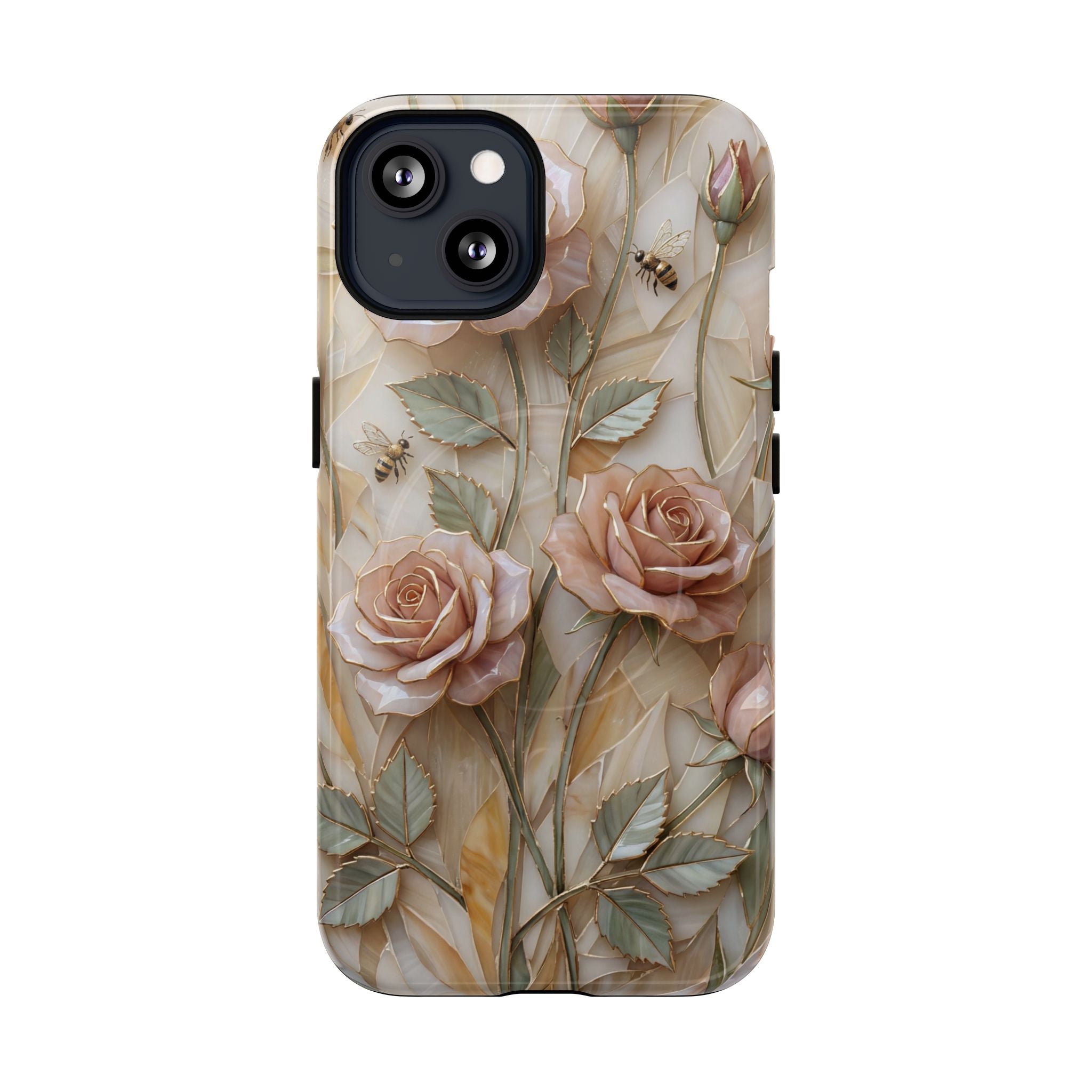 Floral Rose Tough MagSafe iPhone Case — Vintage Blush Protective Cover