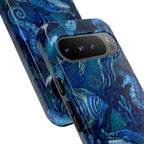Ocean Animals Tough Google Pixel Phone Case | Navy Blue Undersea Whale Cover