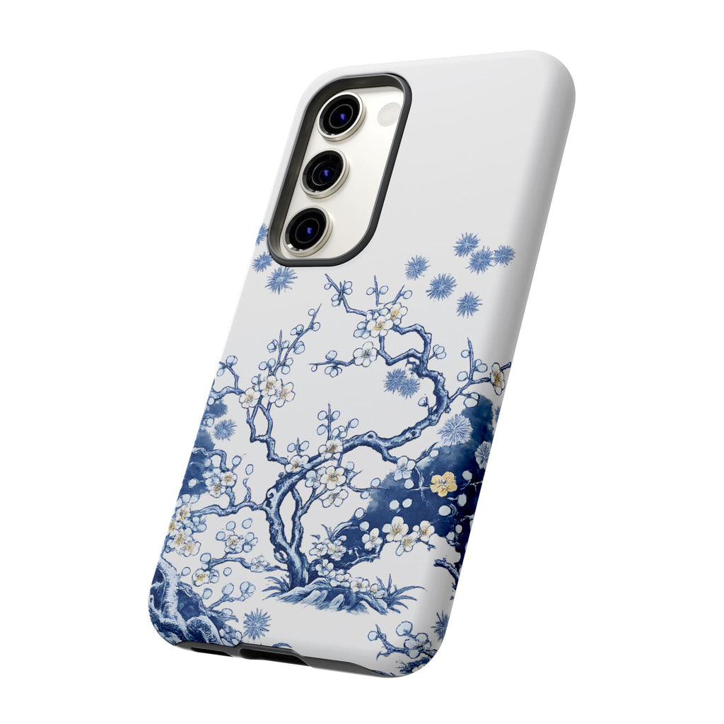 Vintage Blue White Porcelain Samsung Galaxy Phone Case | Chinoiserie Floral Tough Cover