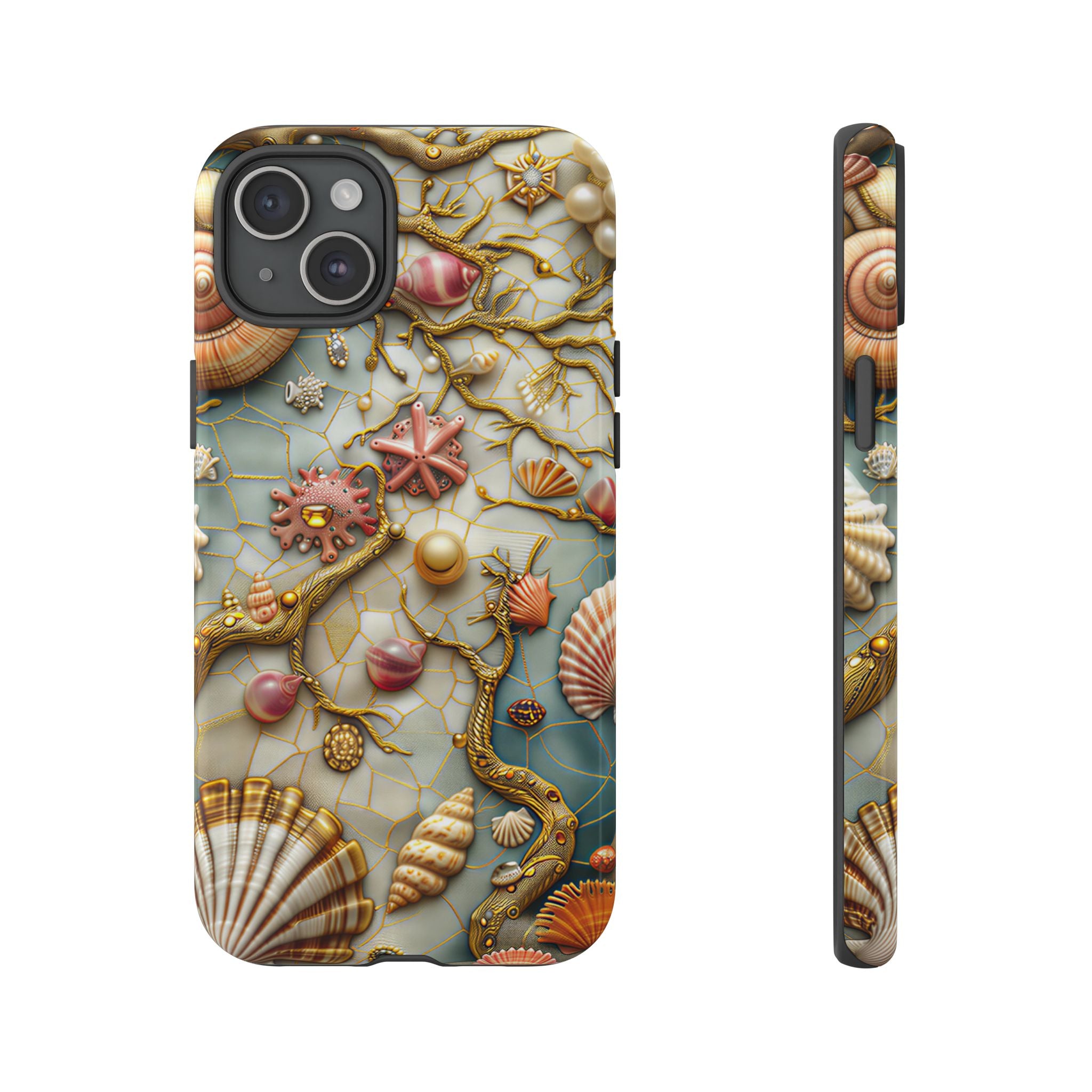 Decorative Seashell & Pearl Beach Design iPhone Case