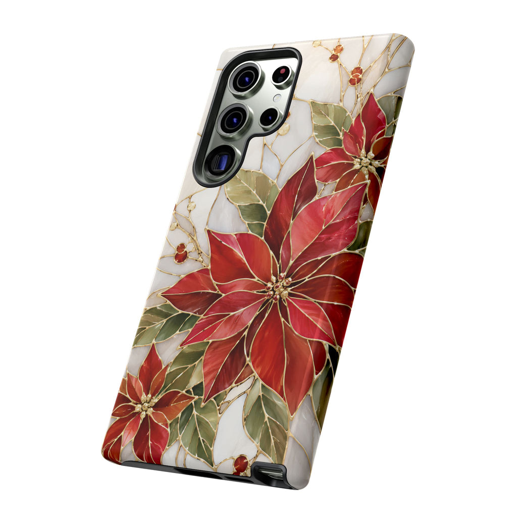Poinsettia Samsung Galaxy Phone Case | Christmas Floral Cover
