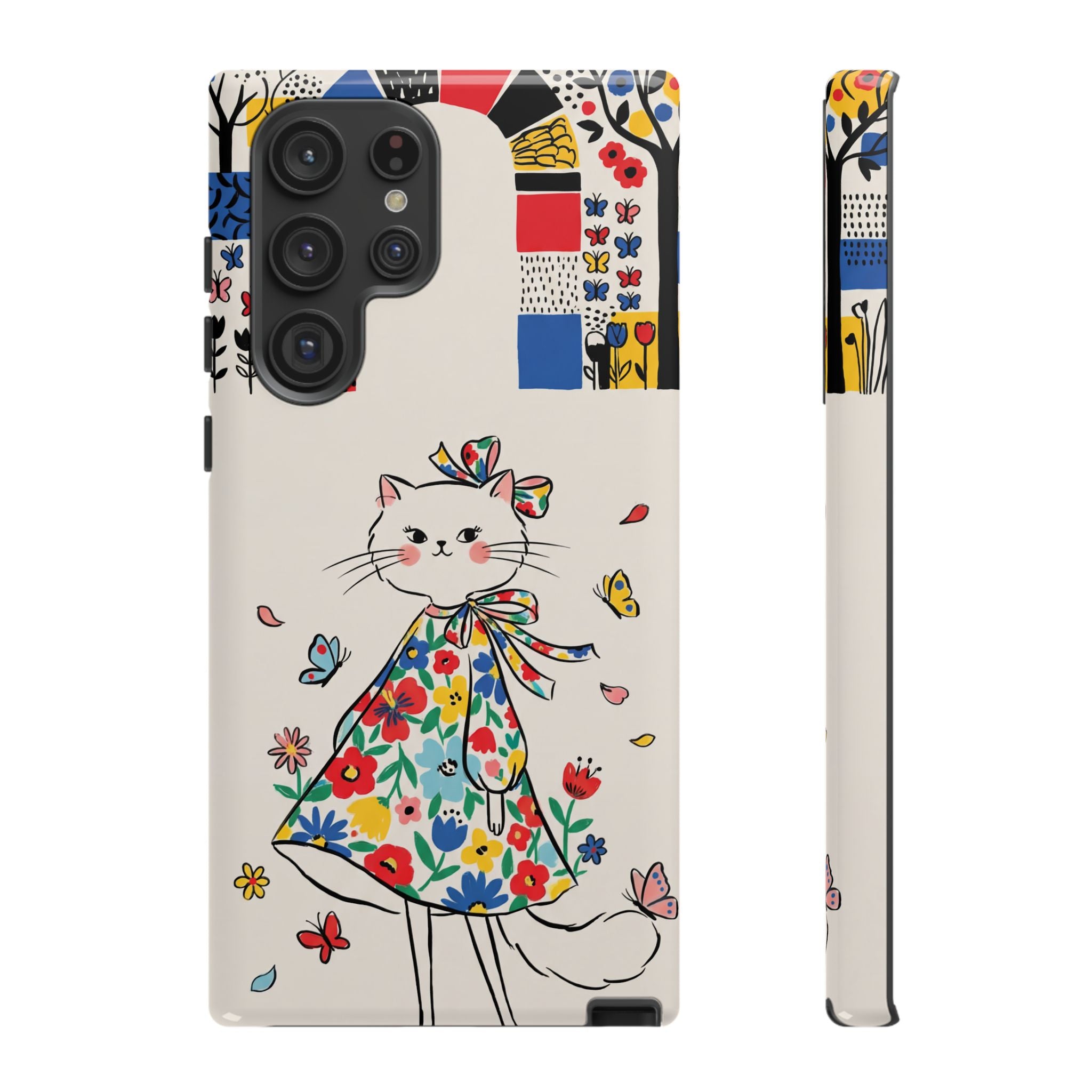 Floral Kitty Samsung Galaxy Phone Case | Cute Cat