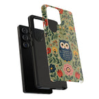 Floral Owl Tough Samsung Phone Case | Cute Botanical Protective Cover