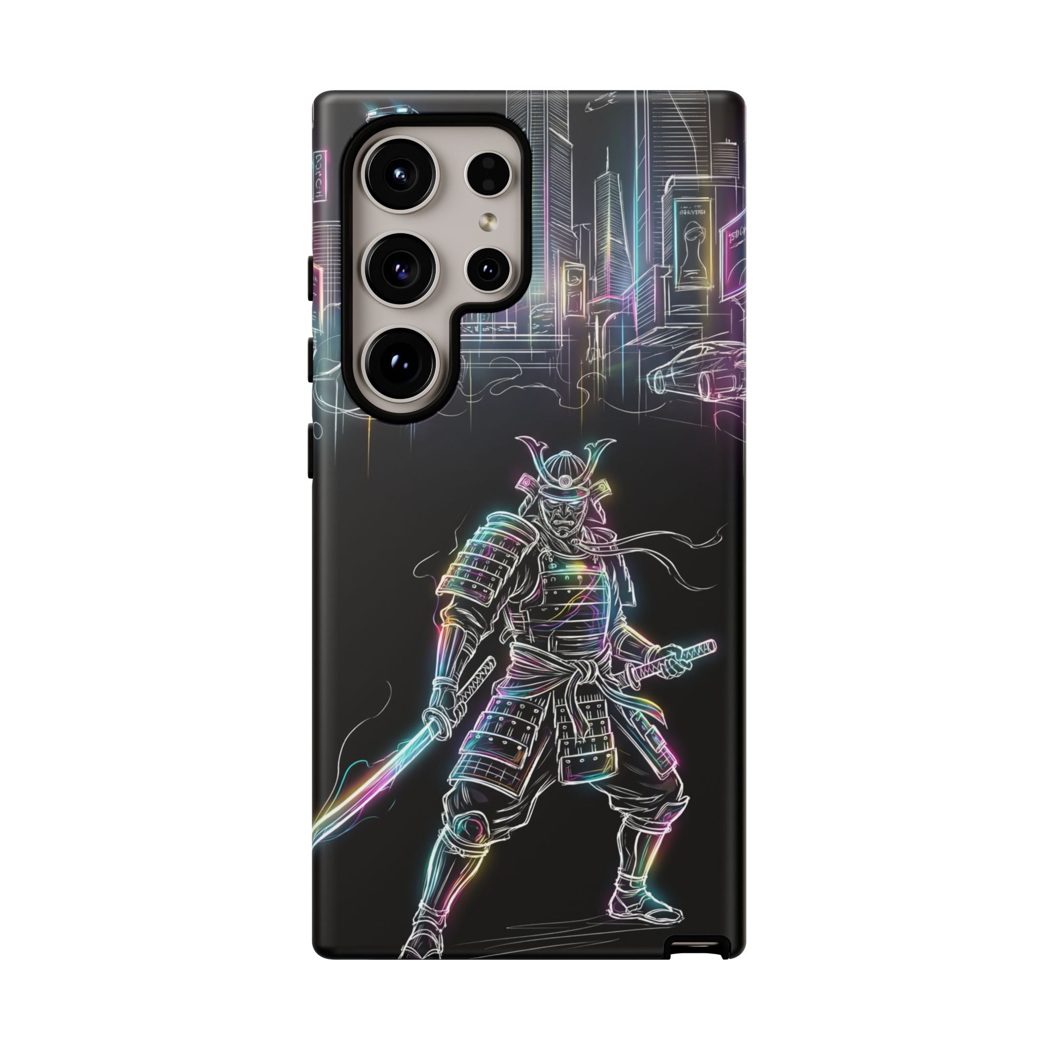 Neon Samurai Samsung Galaxy Phone Case | Cyberpunk City Armor