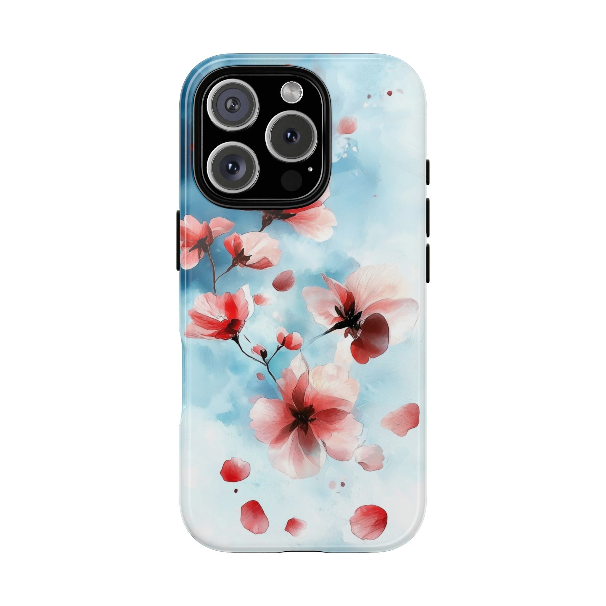 Floral Cherry Blossom iPhone Case | Pastel Pink Blue