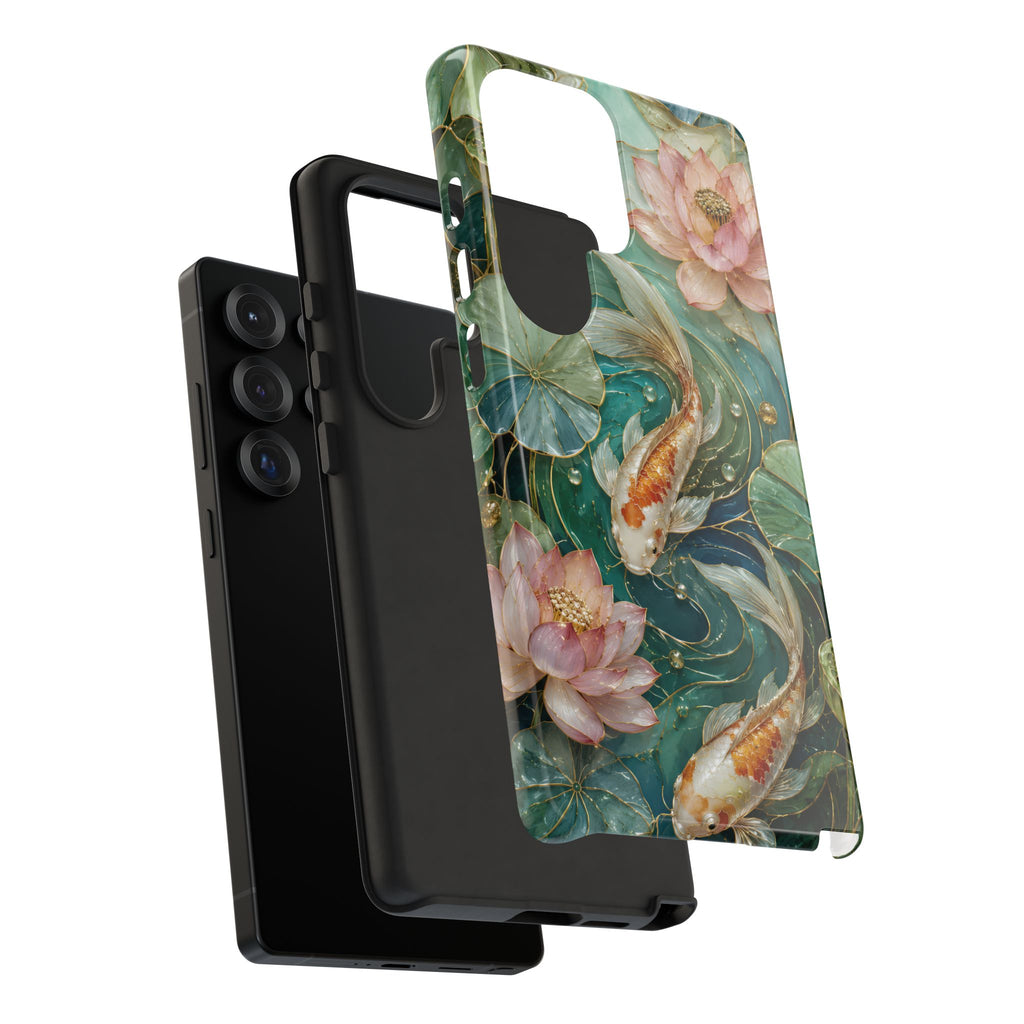 Koi Fish Samsung Galaxy Phone Case | Lotus Pond Art Cover