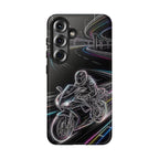 Neon Night Rider Samsung Galaxy Phone Case | Motorcycle Racing Protective Cover