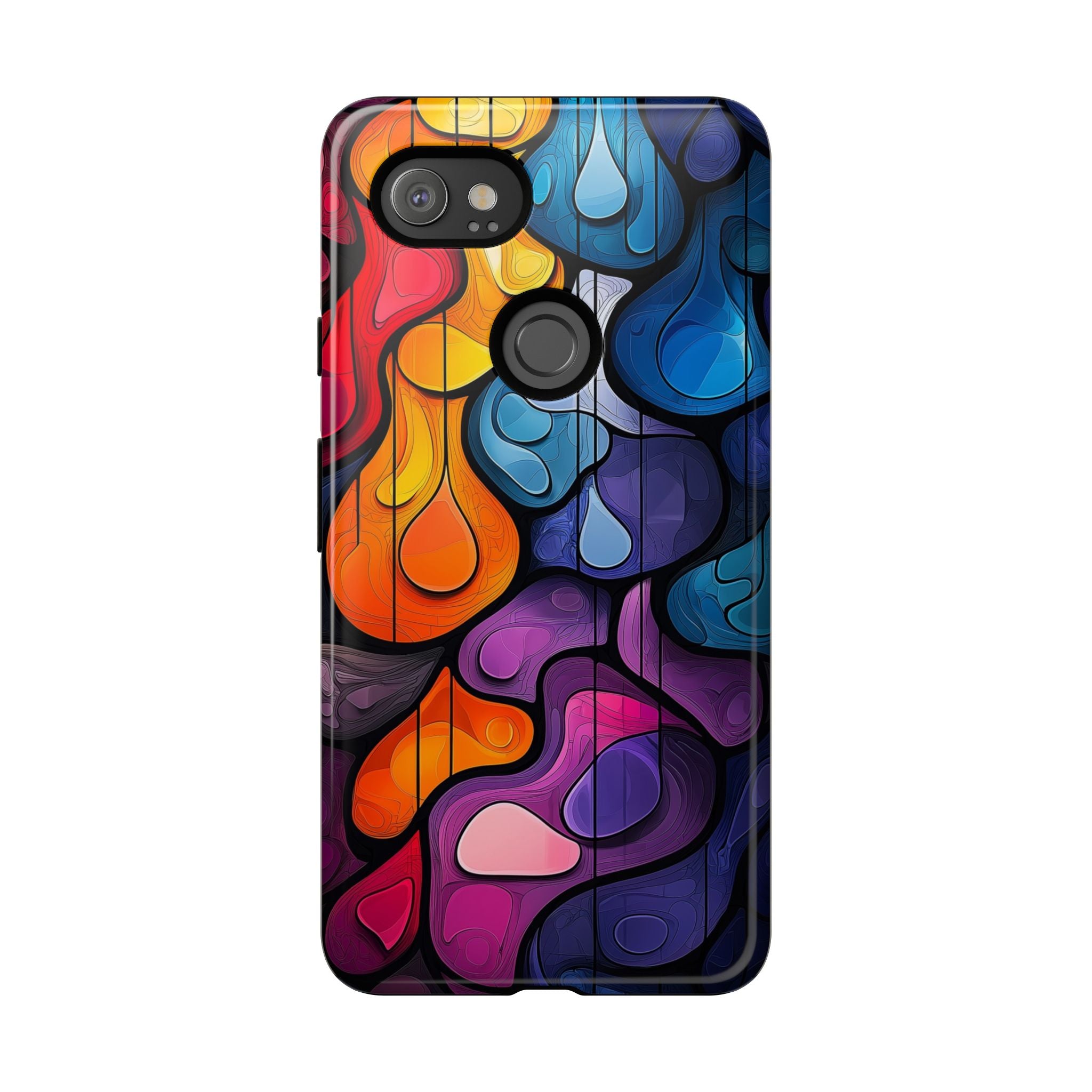 Abstract Colourful Drop Google Pixel Case — Vibrant Stained-Glass