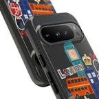 London Travel Google Pixel Phone Case Aesthetic Sticker Collage Cute Retro City Cover