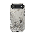 Snow Leopard iPhone Case | Winter Moon Forest Protective Phone Cover