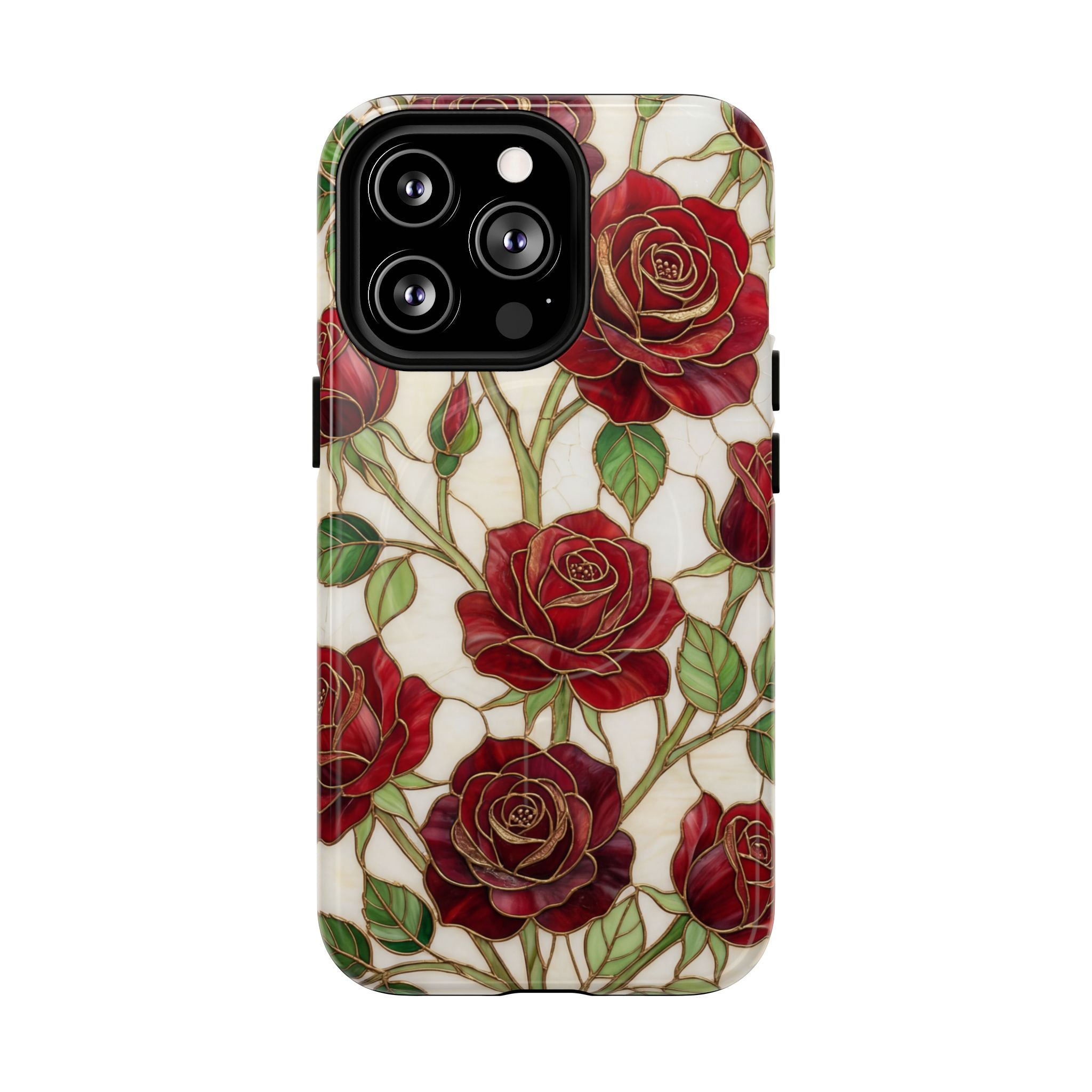 Rose Vines Tough MagSafe Phone Case — Floral Protective iPhone Cover