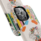 Cute Fashion Girl iPhone Case | Colourful Shopping Street Design