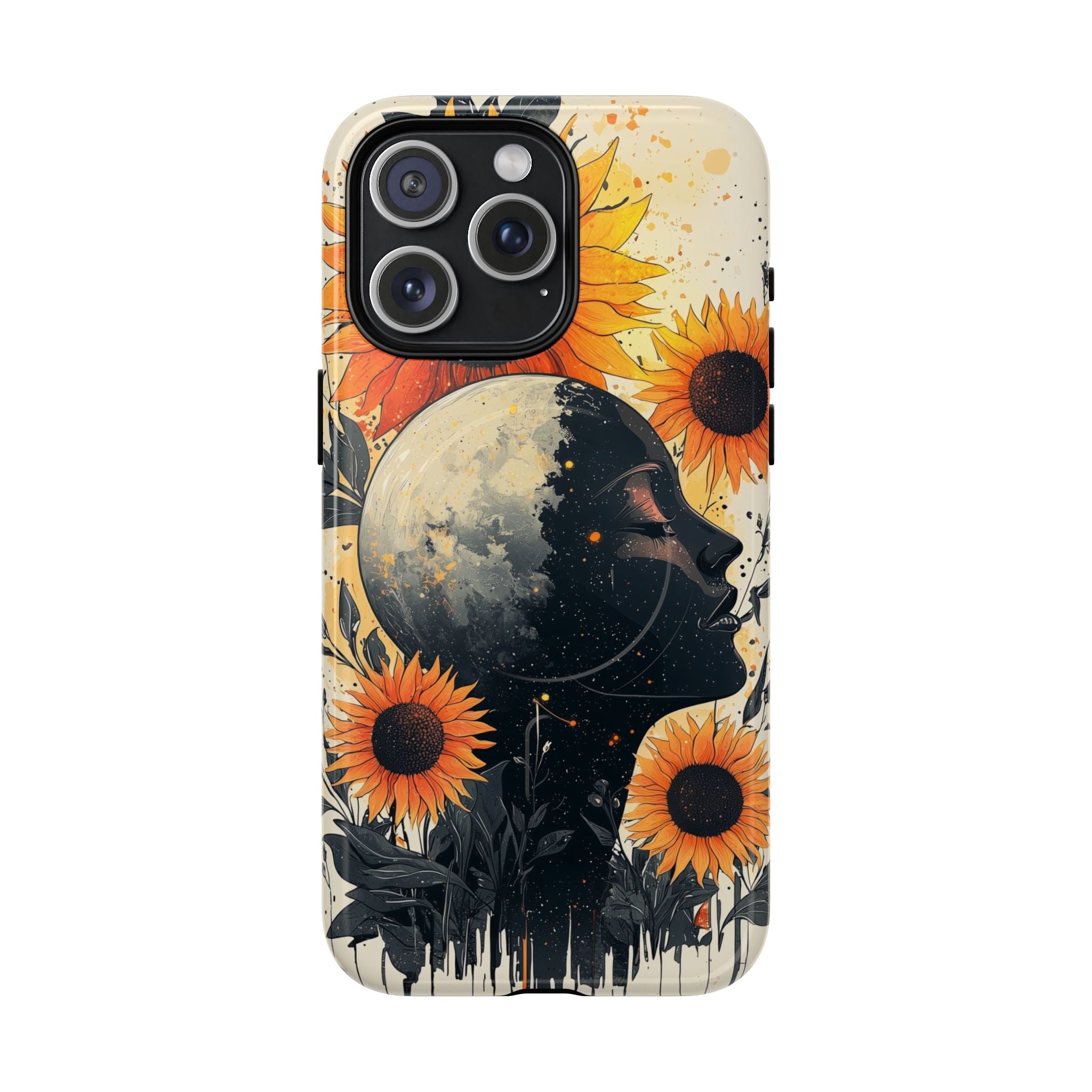 Custodia MagSafe per iPhone Sunflower Moon Art | Floreale Celeste