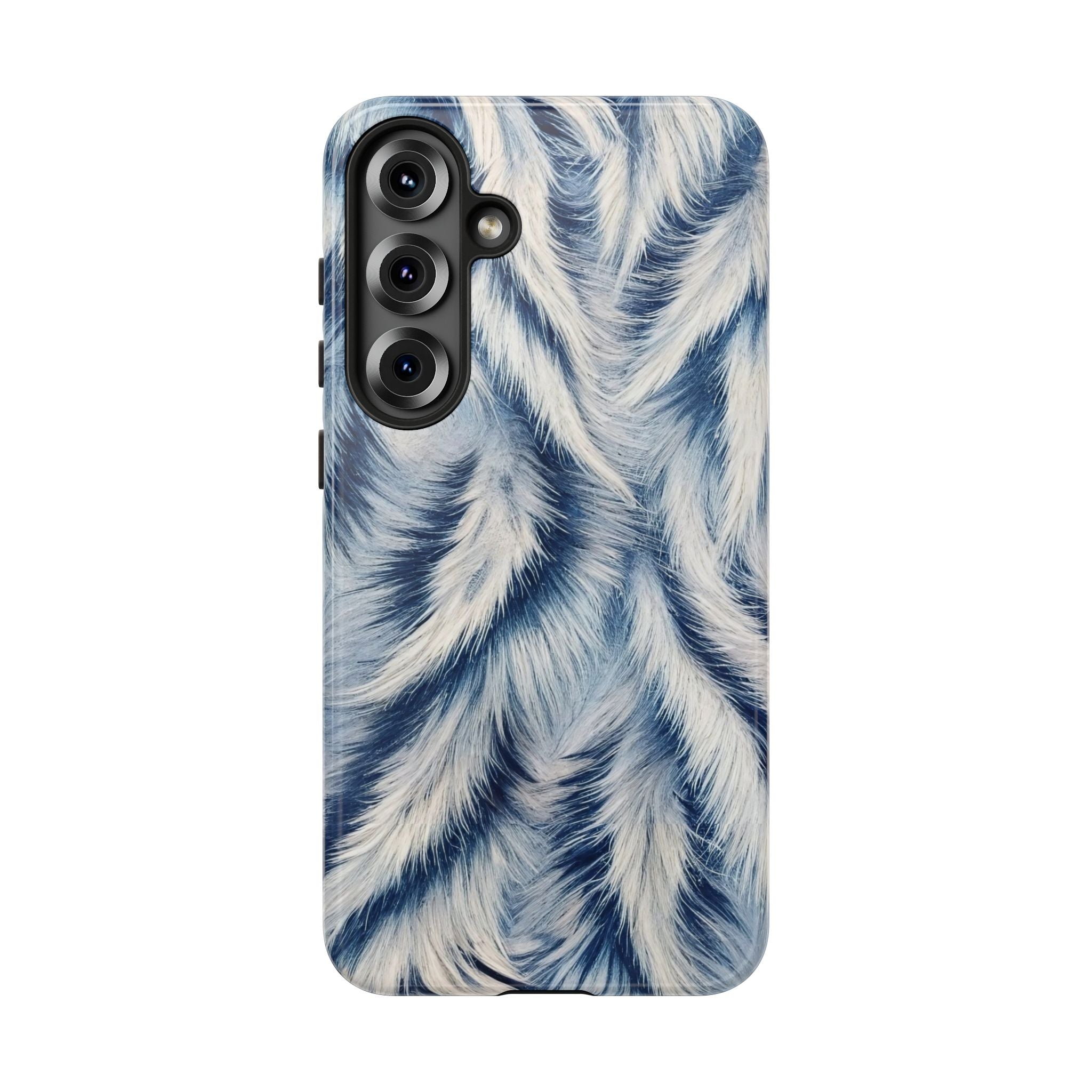 Blue Faux Fur Texture Protective Tough Samsung Galaxy Case
