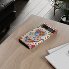 Floral Rainbow Cat Google Pixel Phone Case | Cat News Design