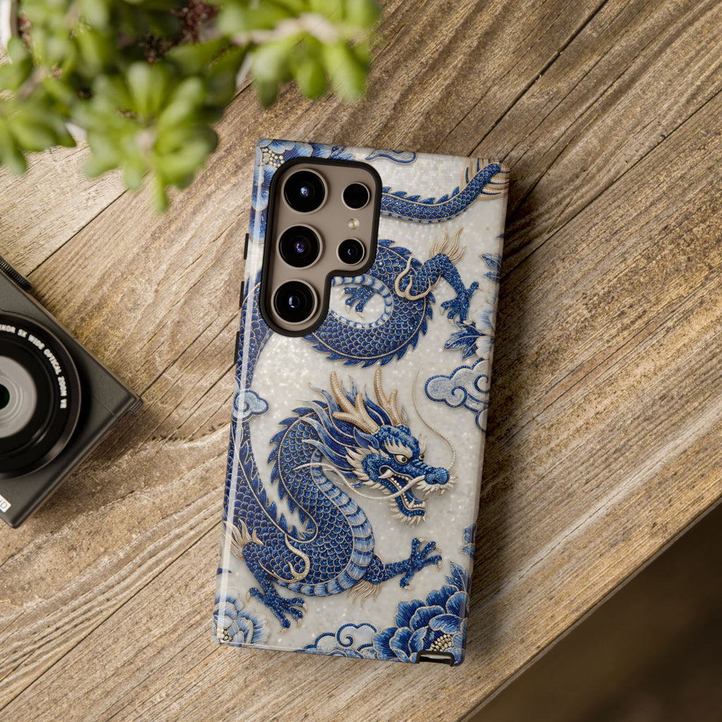 Asian Zodiac Dragon Samsung Galaxy Phone Case V2 | Blue & White Porcelain Luxury Protective Case | Year of the Dragon Gift