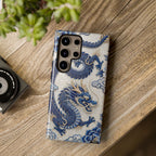 Asian Zodiac Dragon Samsung Galaxy Phone Case V2 | Blue & White Porcelain Luxury Protective Case | Year of the Dragon Gift