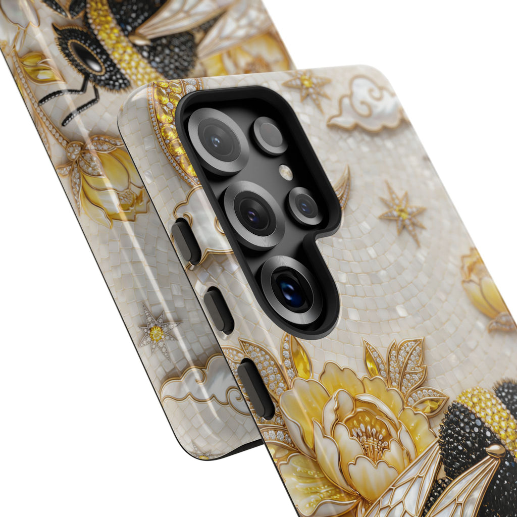 Golden Bee Samsung Galaxy Phone Case | Floral Moon Phone Protector