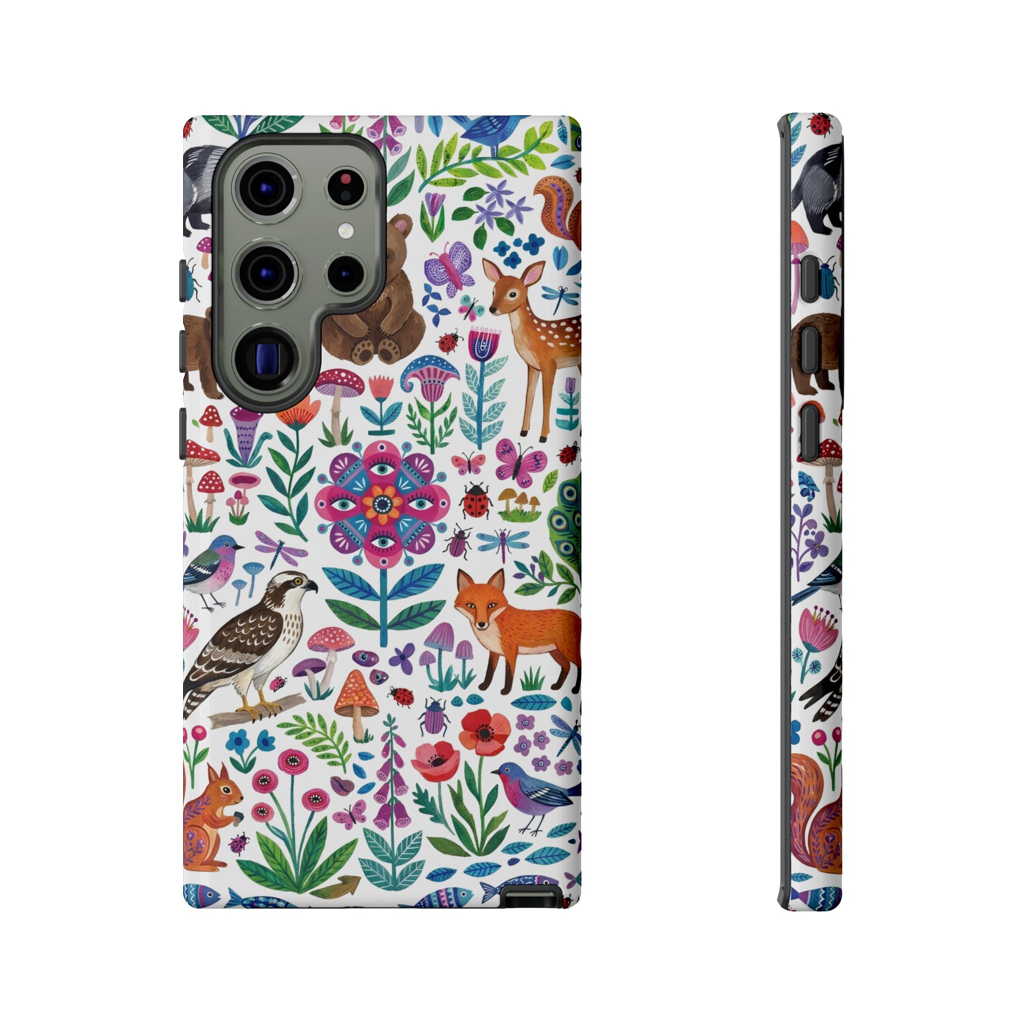 Wild Garden Samsung Galaxy Phone Case | Cute Forest Animals Floral Pattern Tough Case