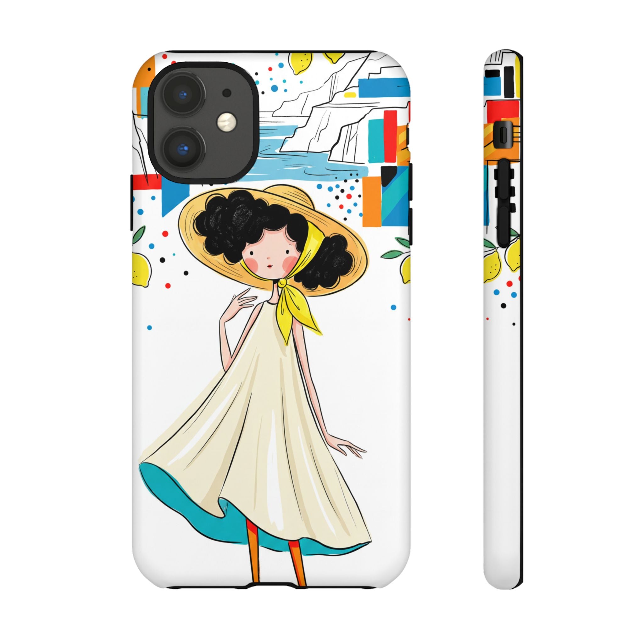 Cute Summer Girl iPhone Case | Whimsical Coastal Illustration Protective Case