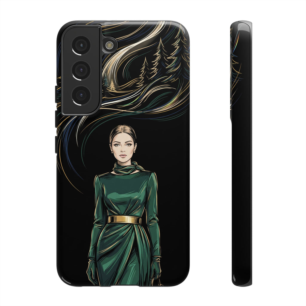 Elegante custodia per telefono Samsung Galaxy con donna della foresta