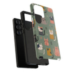 Cute Cat Samsung Galaxy Phone Case | Whimsical Cat Pattern Cover