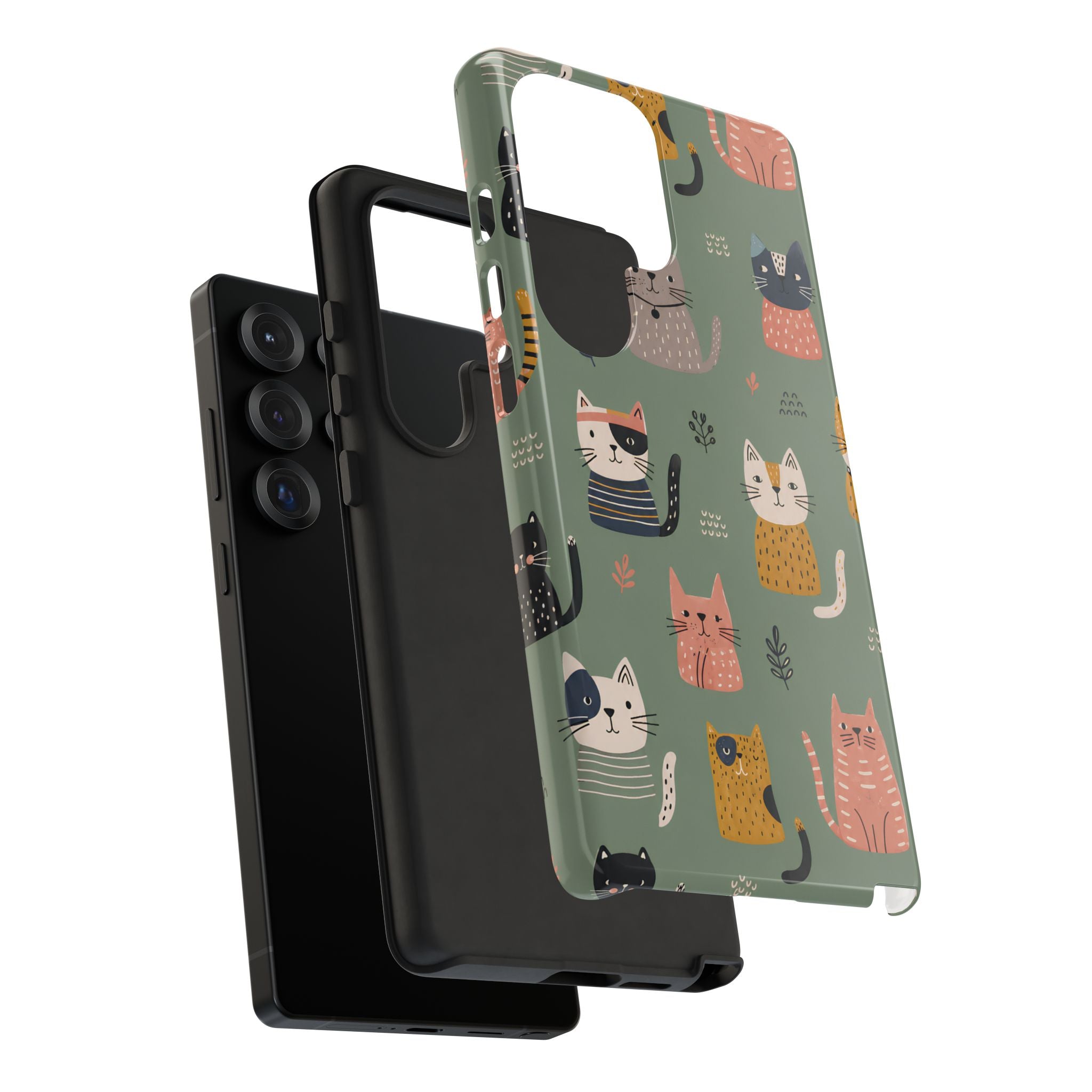 Cute Cat Samsung Galaxy Phone Case | Whimsical Cat Pattern Cover