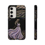 Cover per telefono Samsung Galaxy Lavander Breeze | Elegante protezione floreale con donna danzante