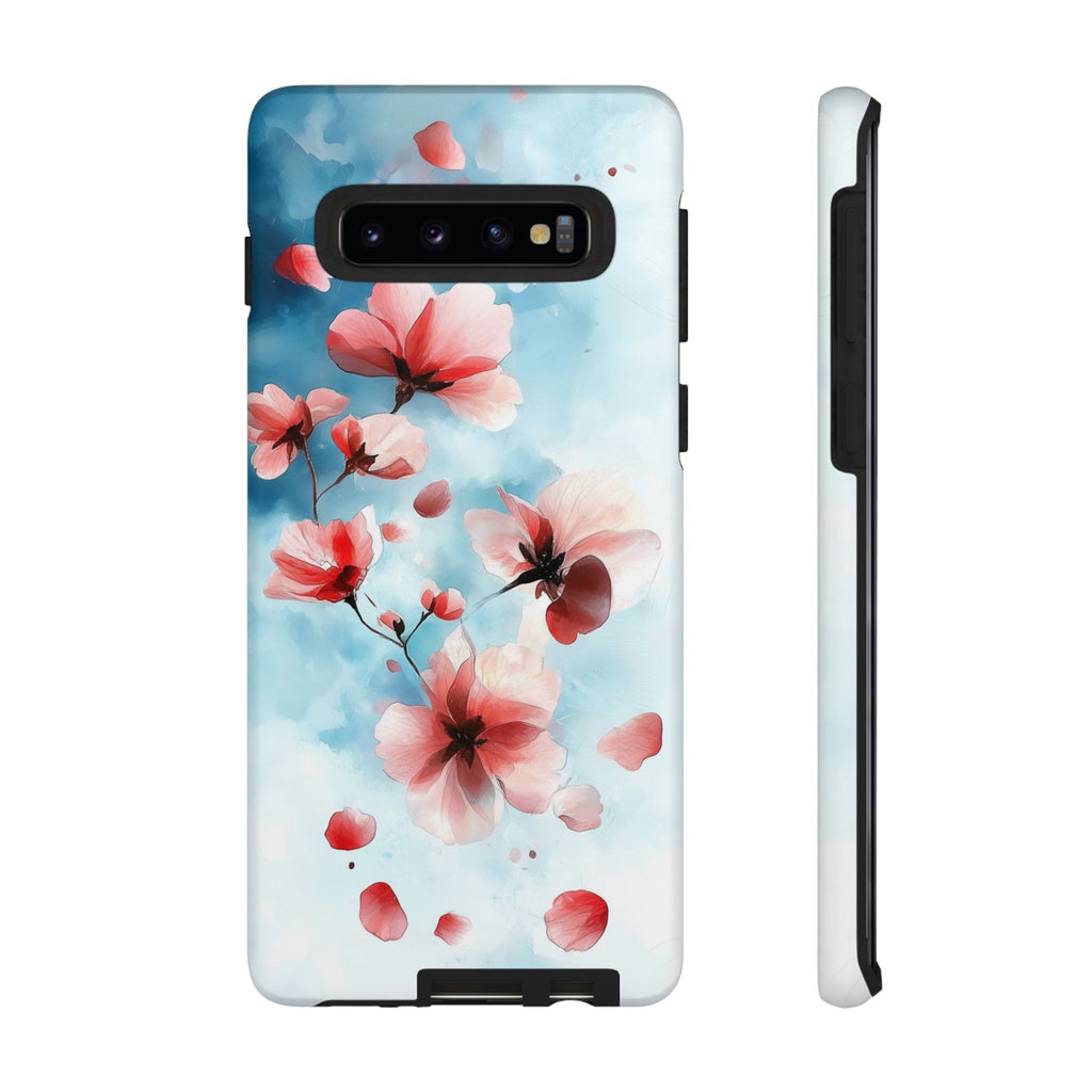 Floral Cherry Blossom Samsung Galaxy Case | Pastel Pink Blue