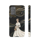 Elegant Woman Illustration Samsung Galaxy Phone Case | Vintage Bride in Flowing Gown