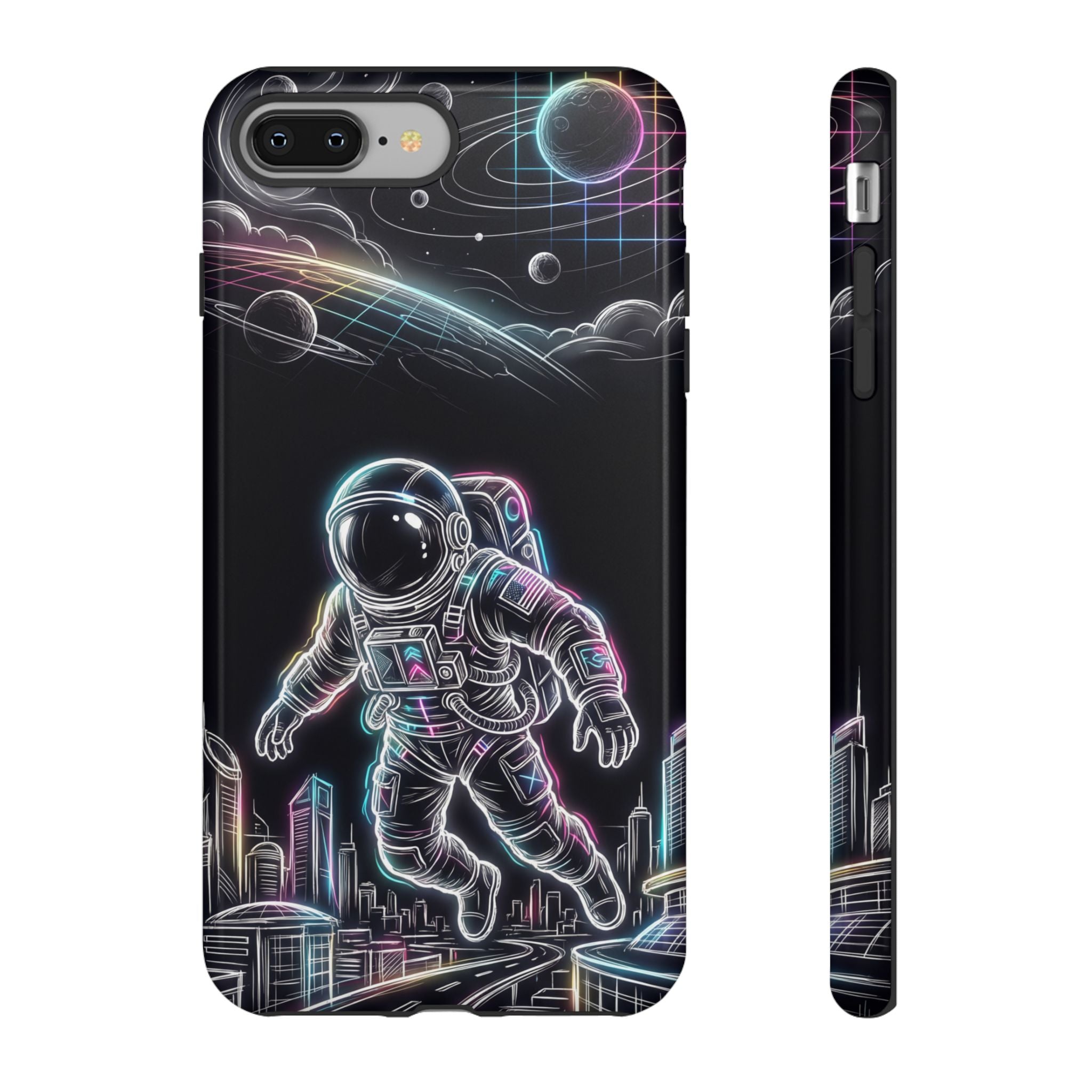 Space Explorer Astronaut Neon iPhone Case