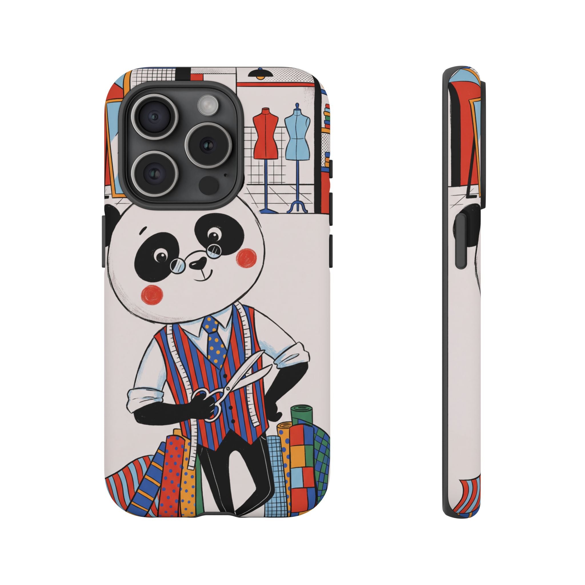 Panda Tailor iPhone Case | Cute Seamstress Cartoon