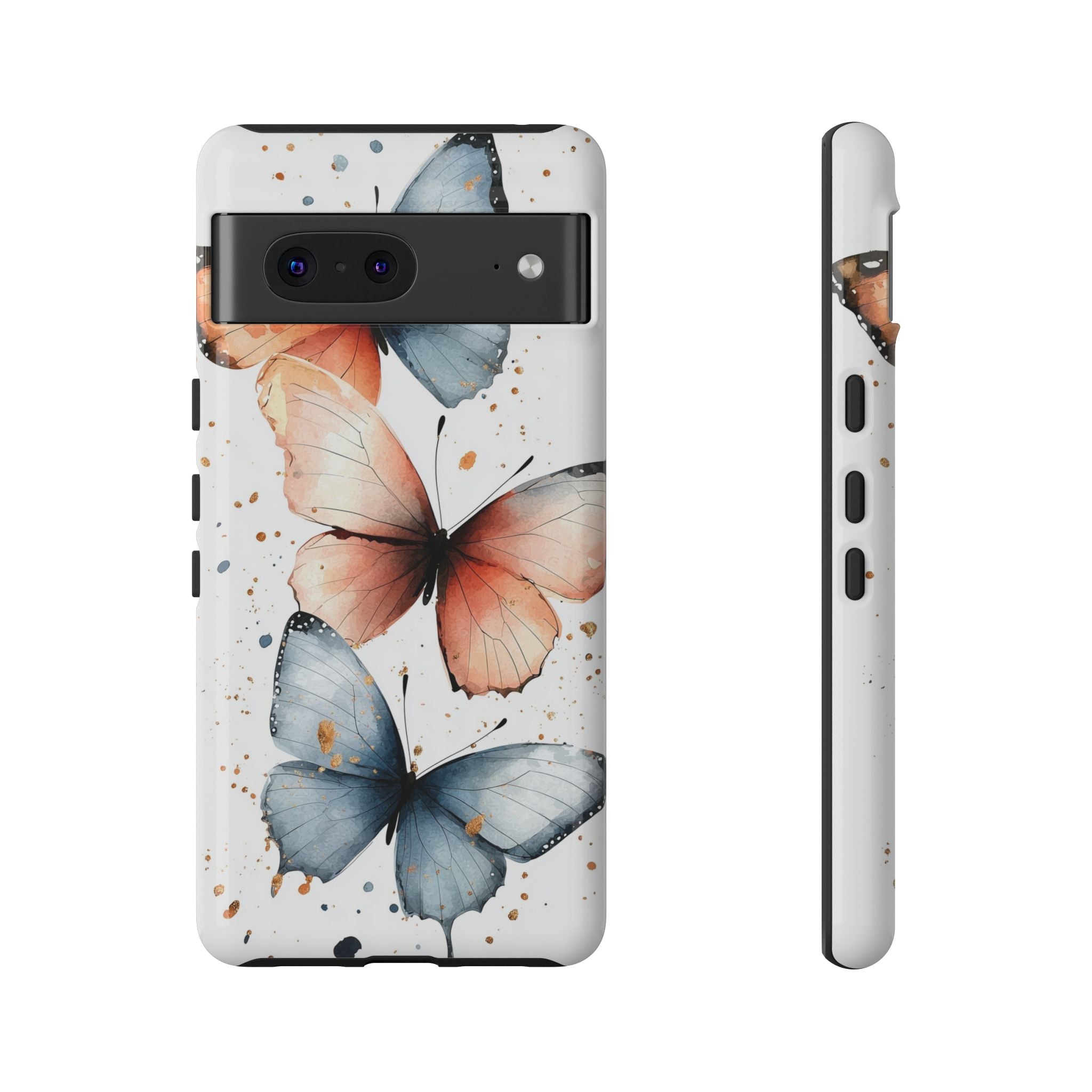 Watercolour Blue & Peach Butterfly Tough Google Pixel Case