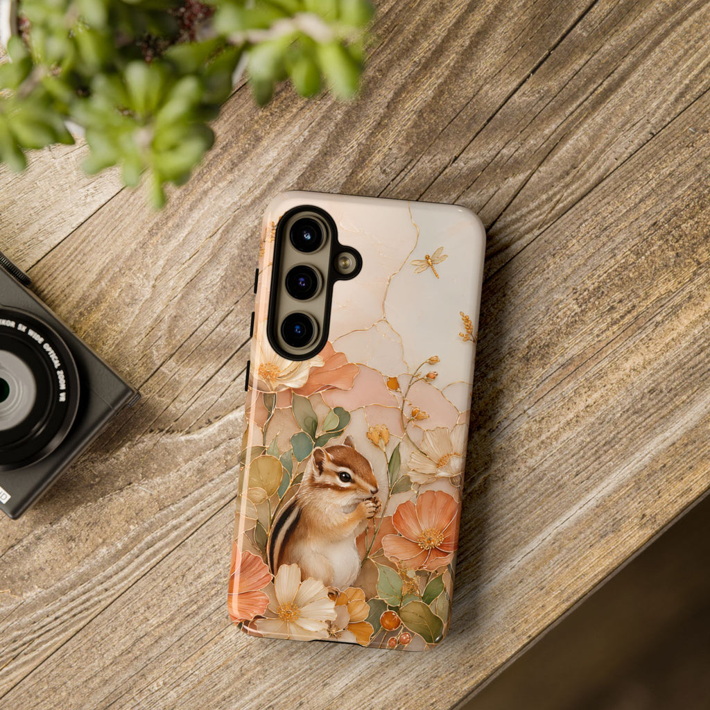 Chipmunk Samsung Galaxy Phone Case | Stained Glass Woodland Animal Case