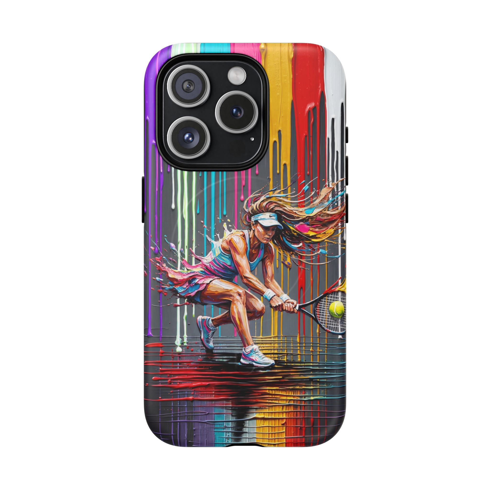 Colour Splash Tennis MagSafe iPhone Case | Vibrant Female Player Art