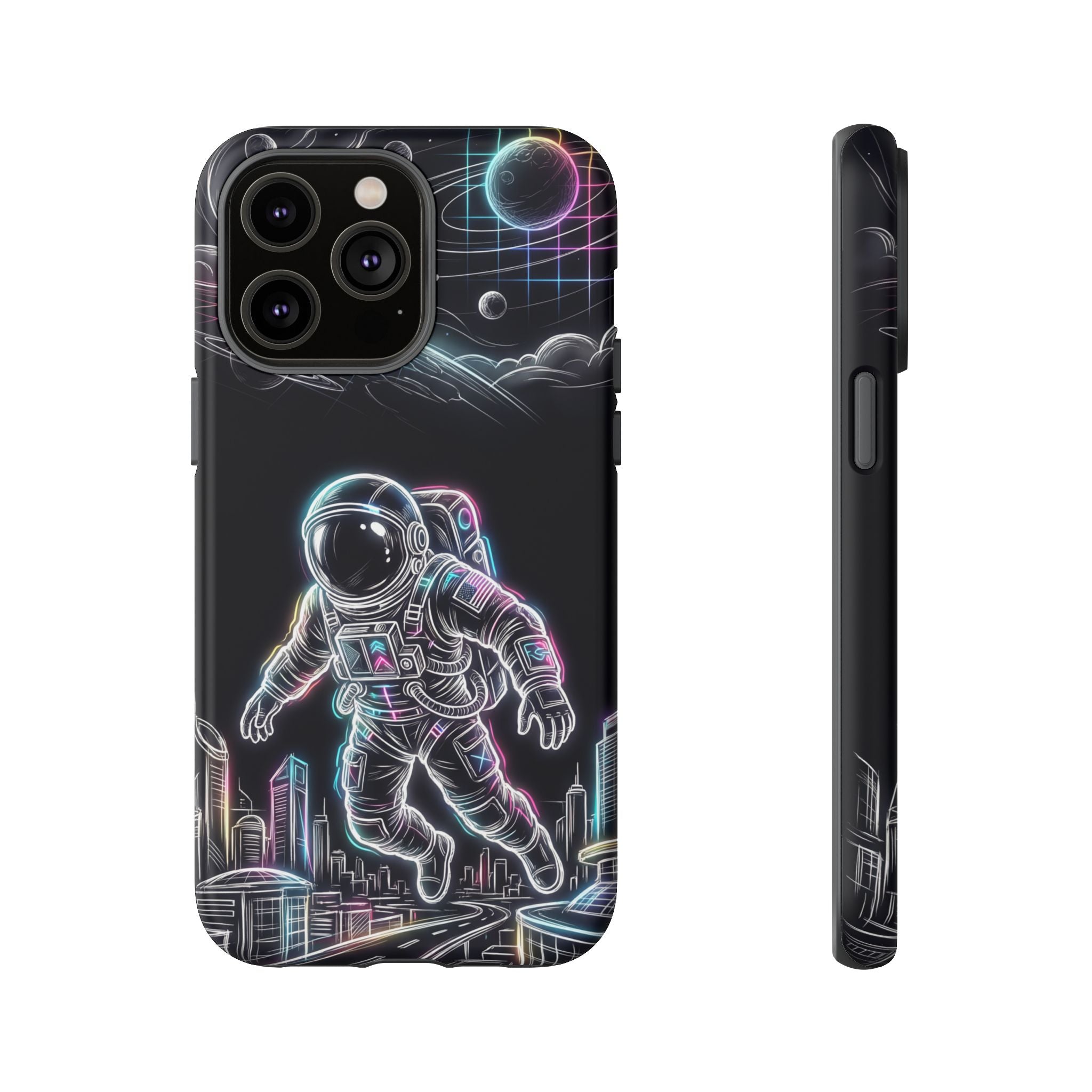 Space Explorer Astronaut Neon iPhone Case