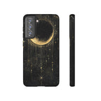 Moonlit Crescent Tough Samsung Galaxy Case | Gold Stars Night Sky