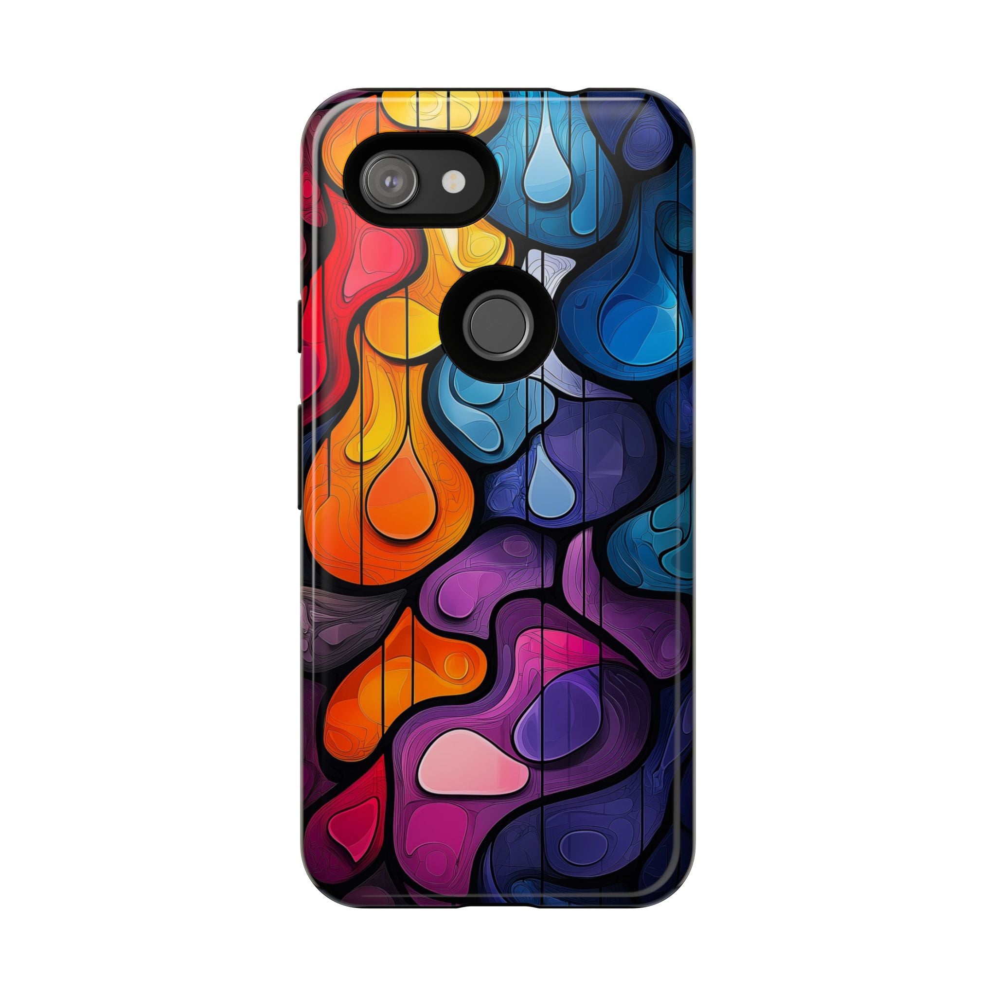 Abstract Colourful Drop Google Pixel Case — Vibrant Stained-Glass