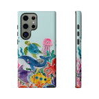 Cute Coastal Ocean Samsung Galaxy Phone Case | Aesthetic Whale Turtle Marine Life Cover