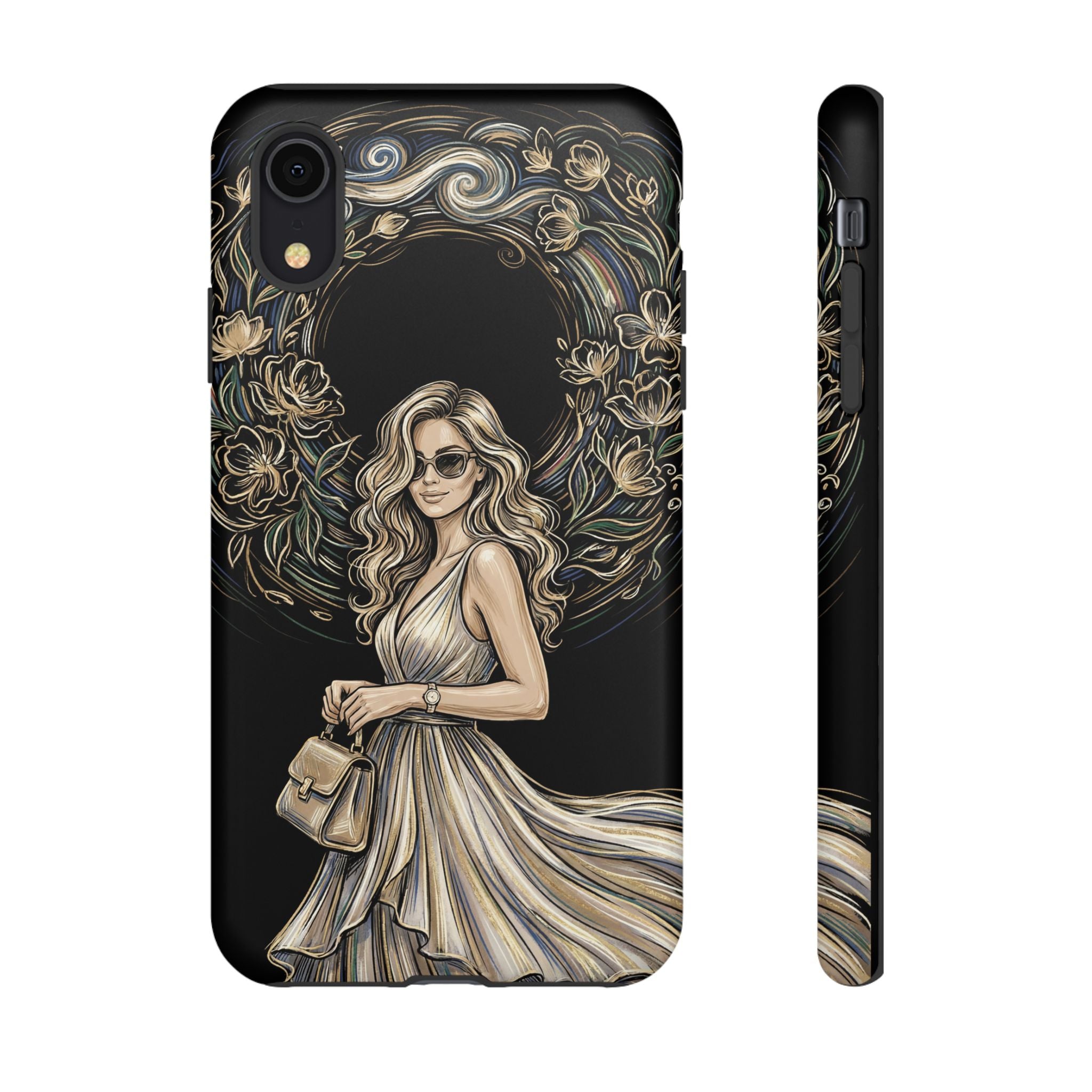 Stylish Woman Floral Wreath Tough iPhone Case
