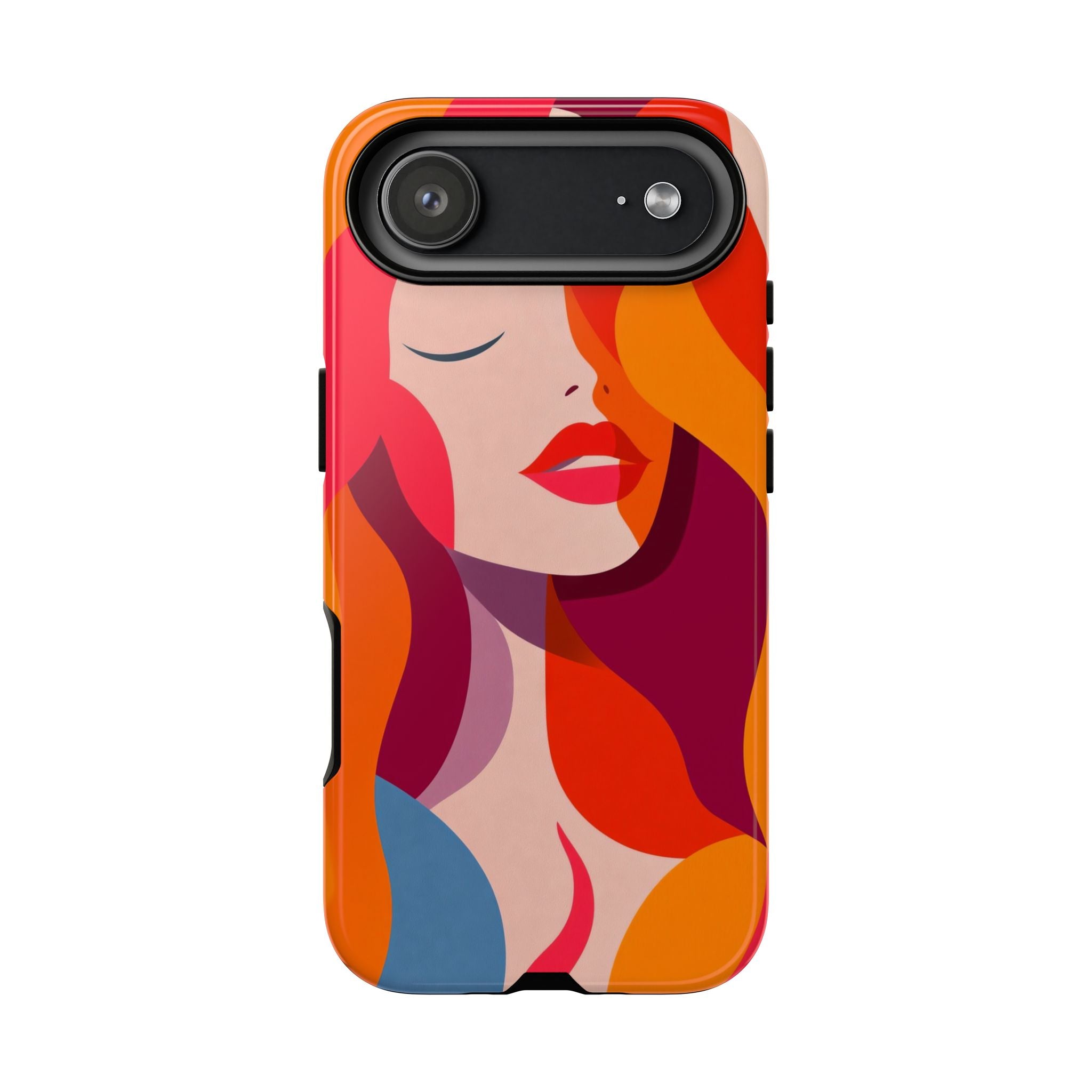 Retro Pop Art Woman iPhone Case | Bold Colourful Abstract Portrait