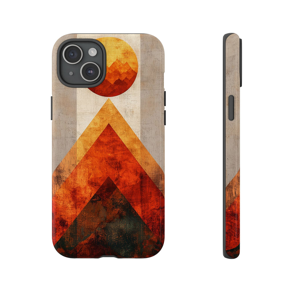Retro Geometric Sunset iPhone Case