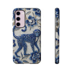 Cover per Samsung Galaxy Scimmia Zodiaco Cinese | Custodia protettiva Arte Porcellana Blu e Bianca | Regalo Anno della Scimmia