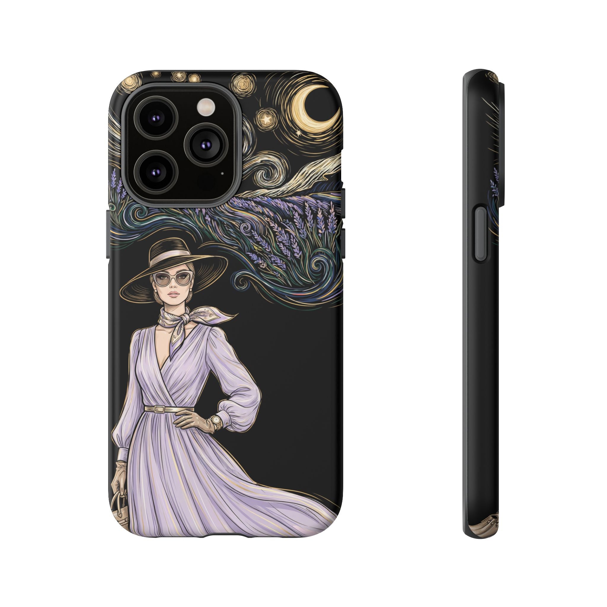 Starry Night Lavender Woman iPhone Case | Artistic Protective Tough Case