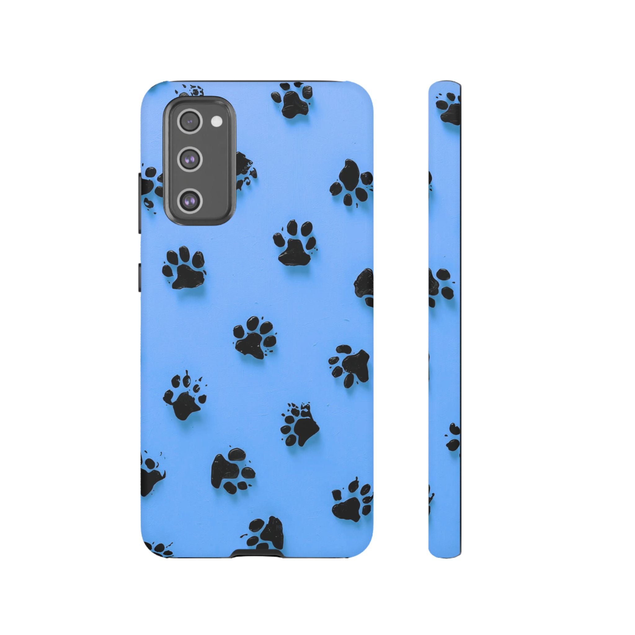 Blue Paw Print Tough Samsung Galaxy Case — Protective Dog & Cat Lover Cover