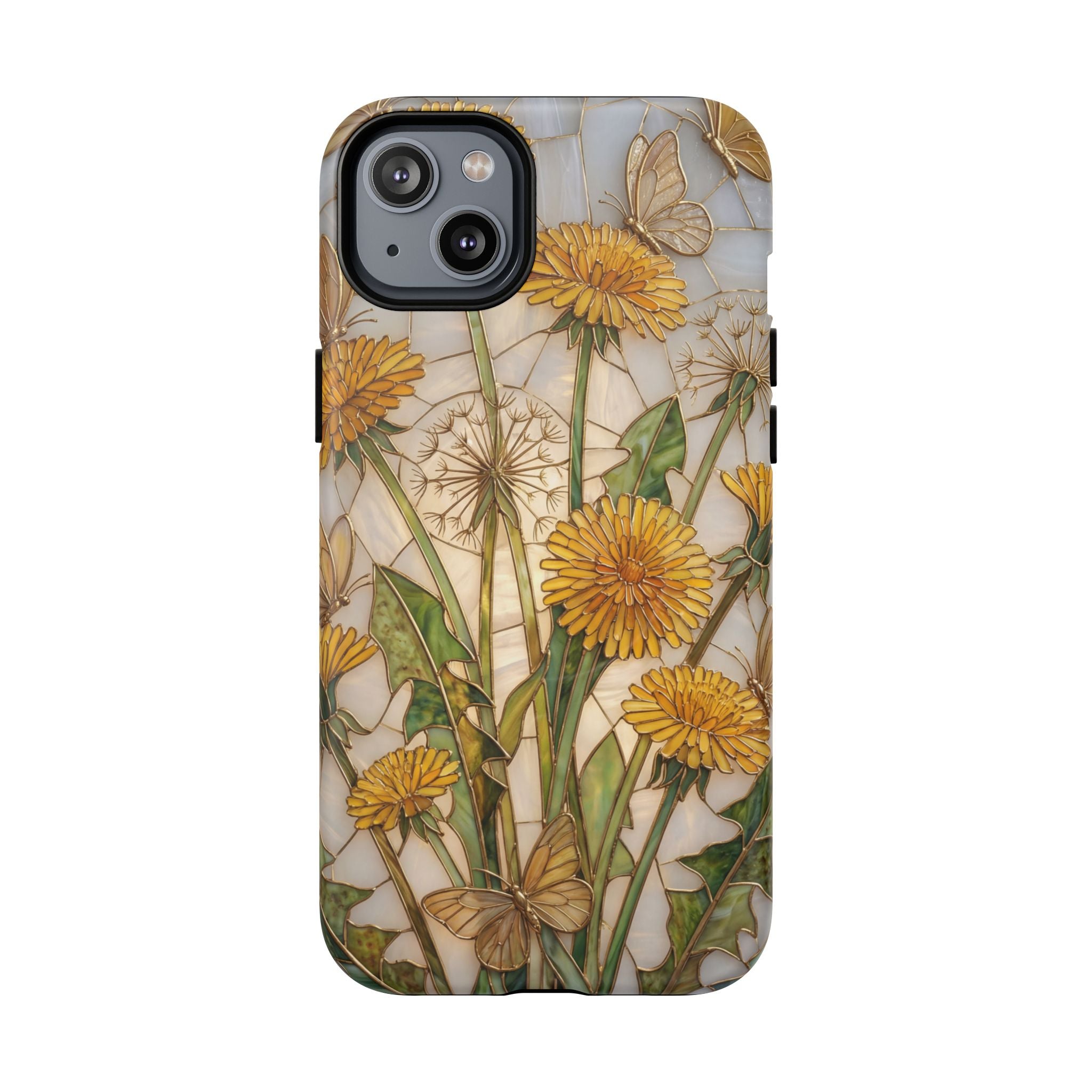 Dandelion Garden Tough MagSafe Phone Case — Floral Yellow Butterflies