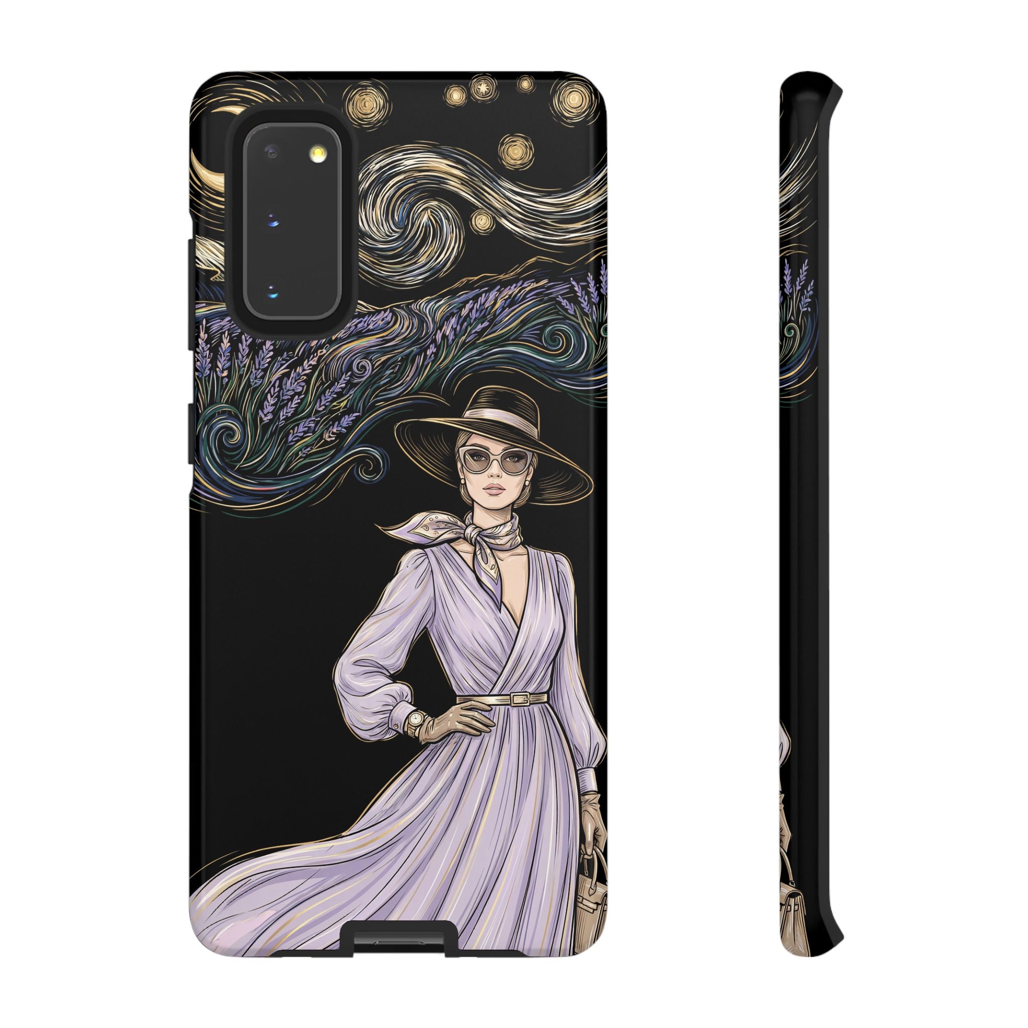 Starry Night Lavender Woman Samsung Galaxy Phone Case | Artistic Protective Tough Case
